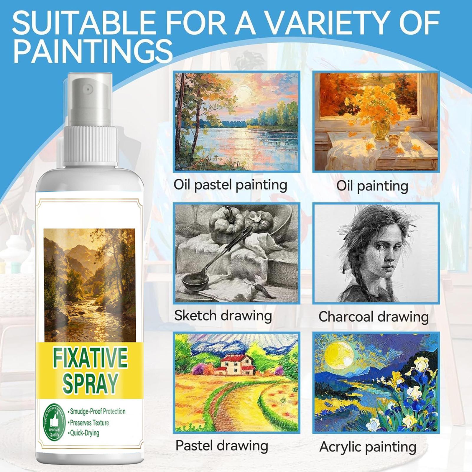 Spray Paint Primer - Spray fixateur anti-taches 120ml, séchage rapide,