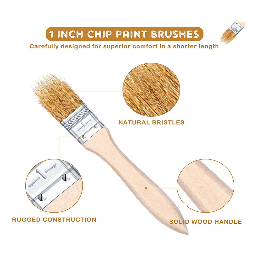 Wood Stain Brush - ABUH-100Pcs Pinceaux à peinture en vrac