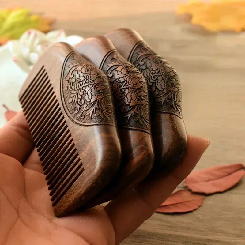 Wood Stain Brush - Peigne de poche portable en bois