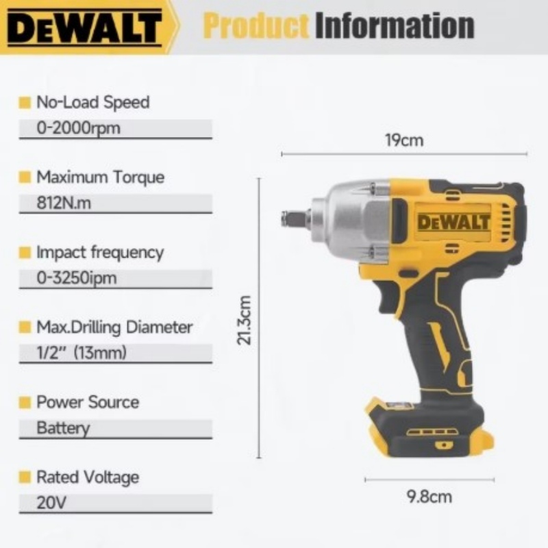 Clé à chocs sans fil DEWALT DC - Home Improvement Services avis et prix